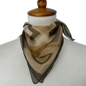 Beautiful colorblock sheer scarf in brown & tan shades